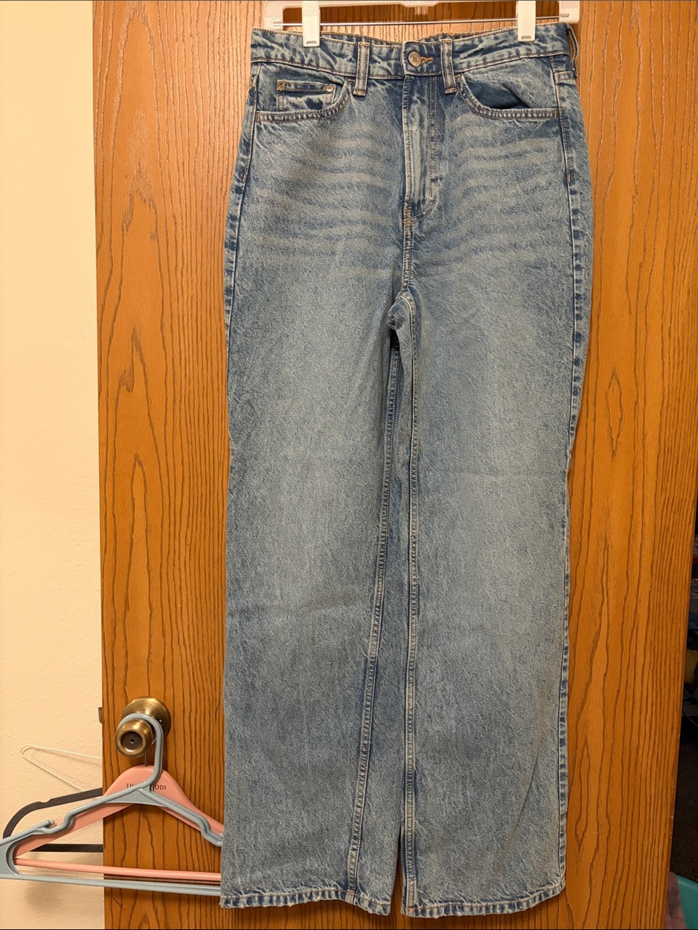 &Denim Light Blue Straight-Leg Jeans
